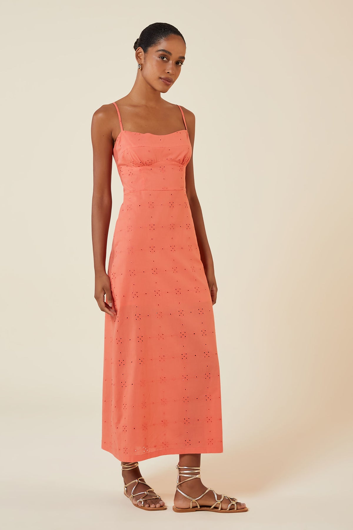 VESTIDO MIDI LAISE CORAL